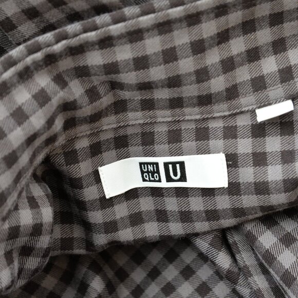 NWT Uniqlo Men's Twill Oversized Shirt Brown Checked Sz M - Picture 4 of 10